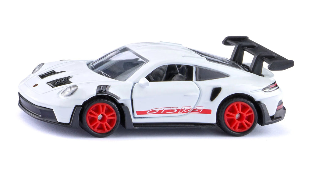 Porsche 911 GT3 RS Spielzeugauto aus Metall in Seitenansicht
