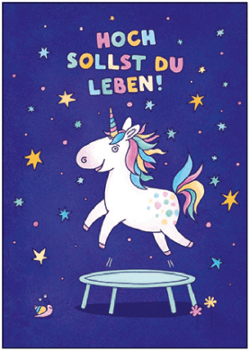 Postkarte - Hoch sollst Du leben! (Einhorn) - Taurus