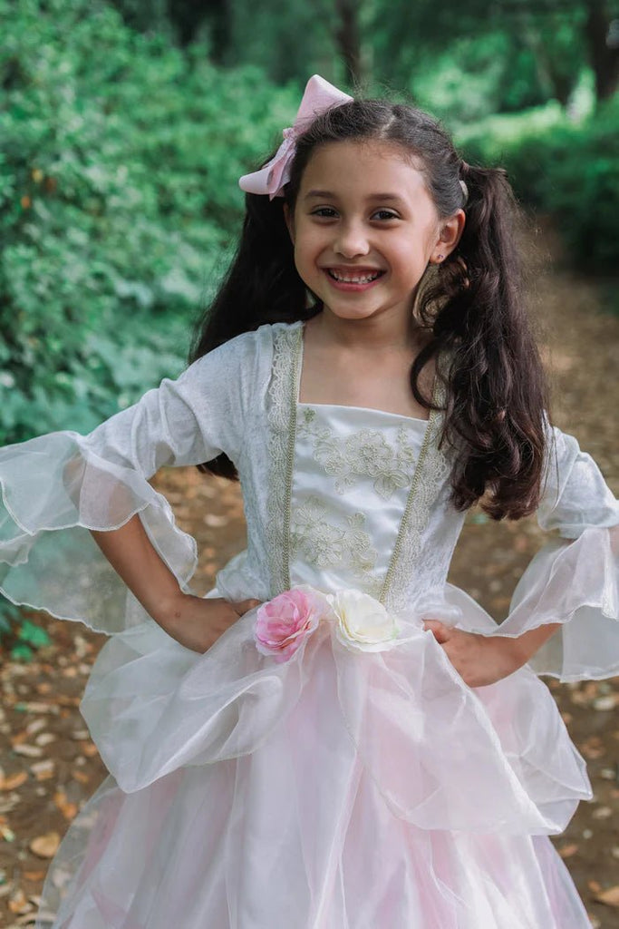 Prinzessinnenkleid Rose Samt Satin Tüll für Mädchen 3–4 Jahre