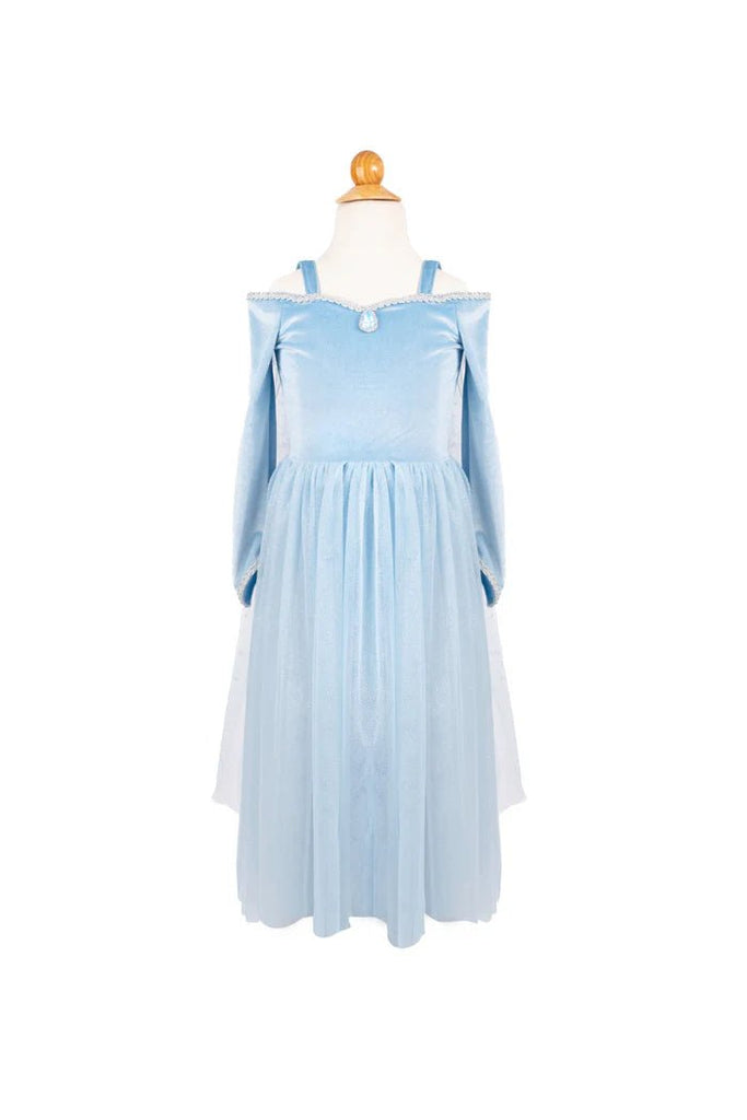 Prinzessinnenkleid Blau Samt Tüll Cape Kinder 5-6 Jahre