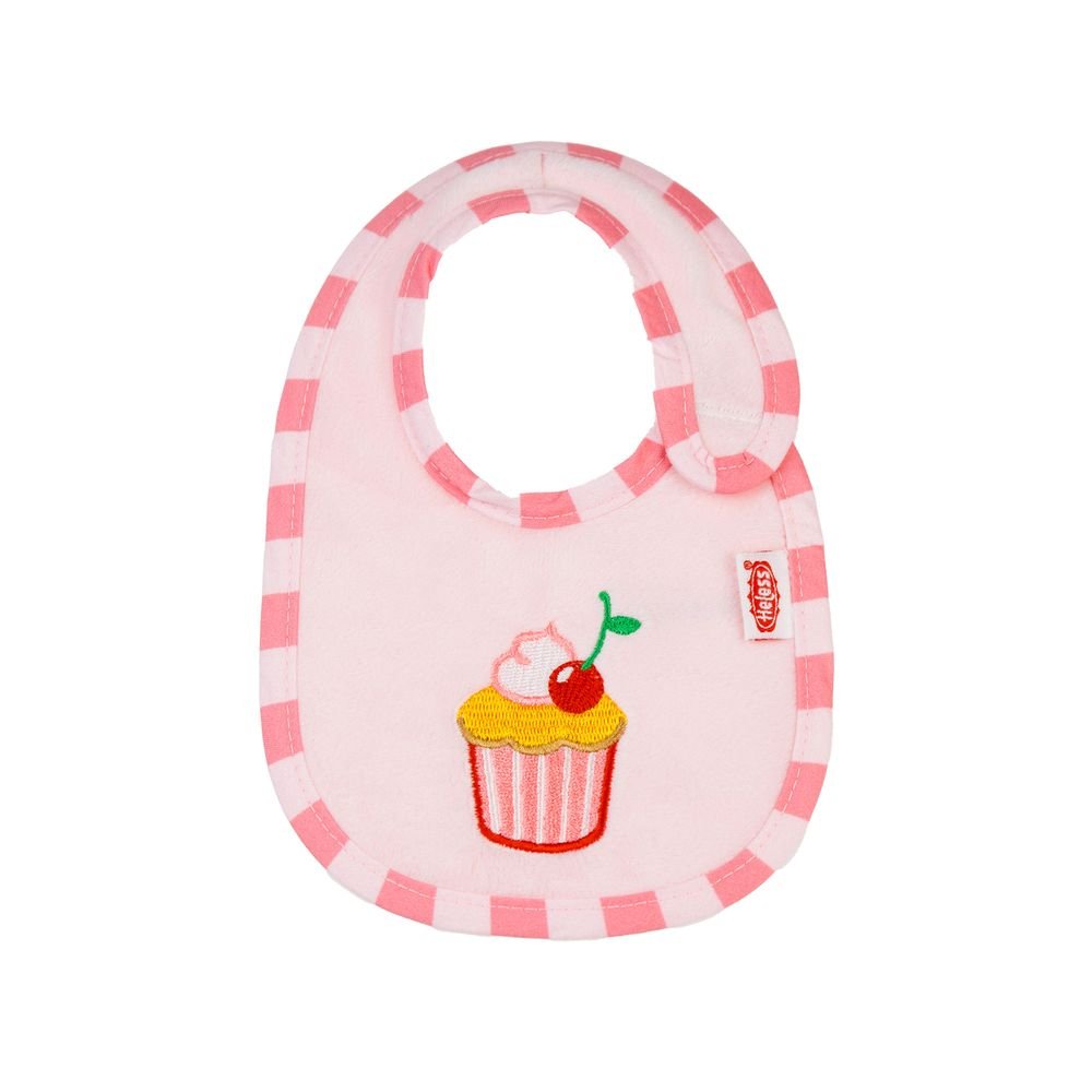 Puppen-Lätzchen Emilys Cupcake rosa mit Cupcake-Stickerei