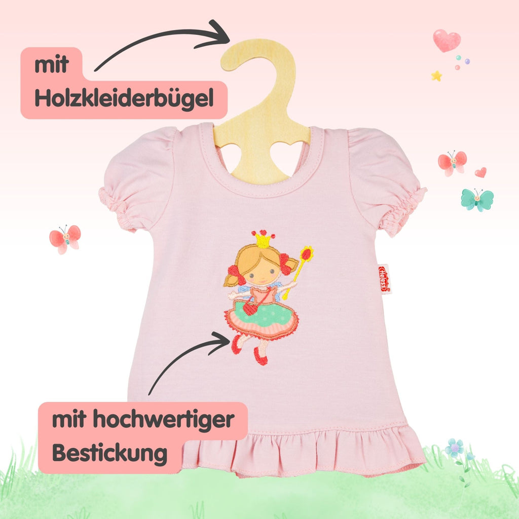 Puppen-Nachthemd weich mit Prinzessin Emily Stickerei