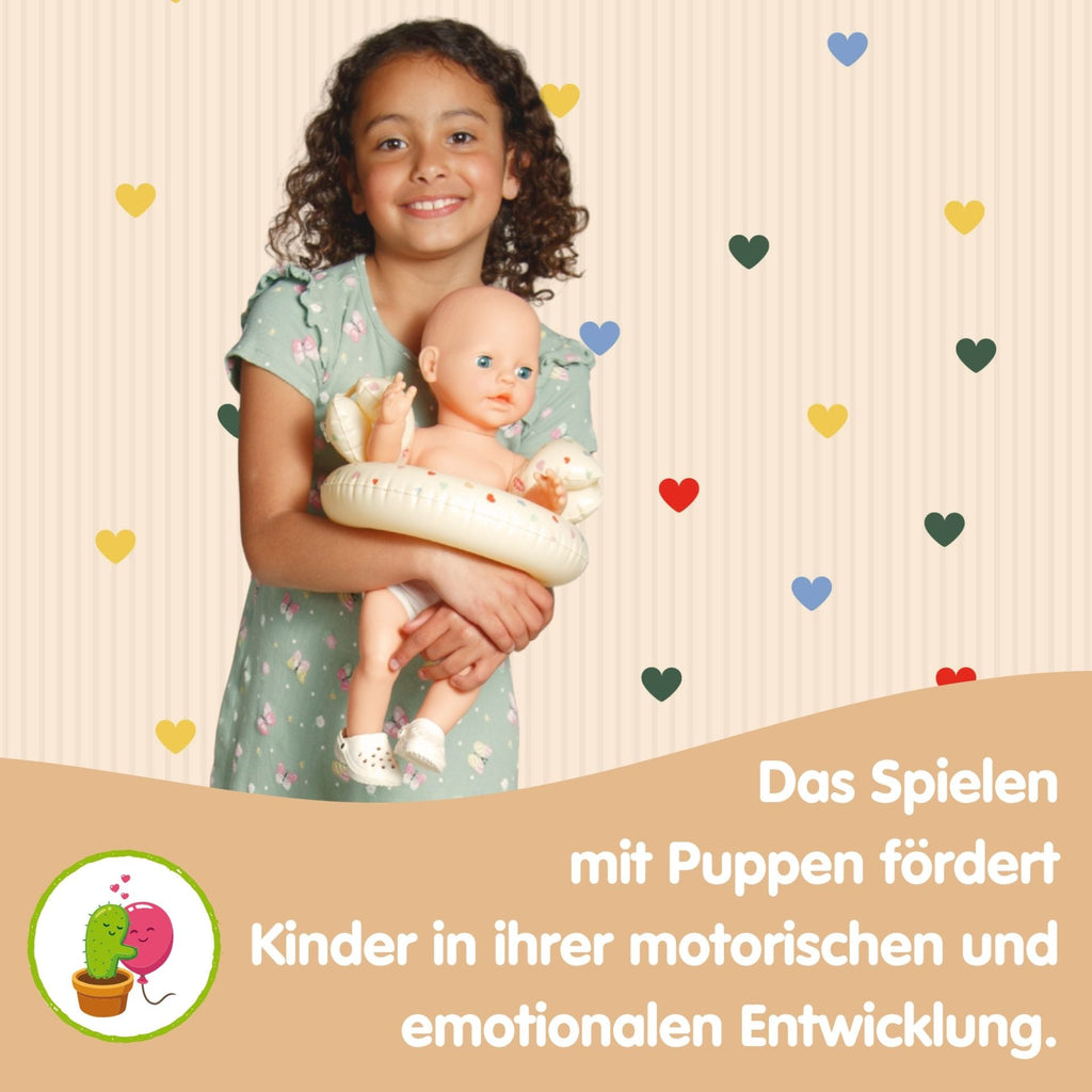 Puppen-Schwimmflügel herzförmig passend zum Schwimmset