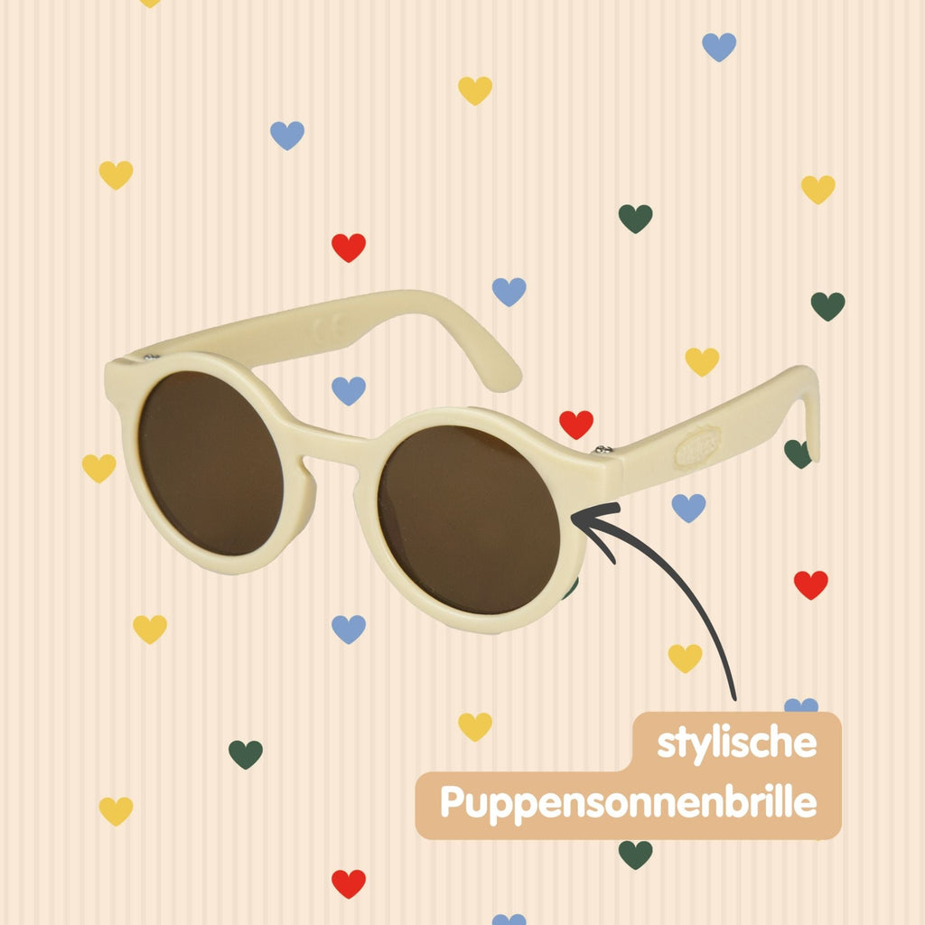 Puppensonnenbrille cremefarben passend zu vielen Outfits