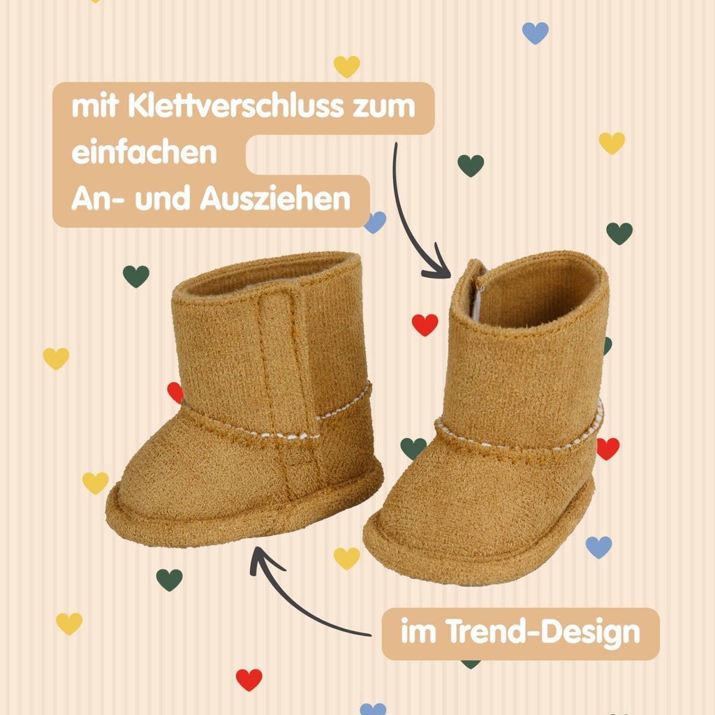 Puppen-Wildlederstiefel modern für Puppen bis 34 cm