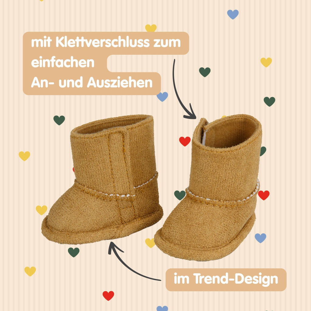 Puppen-Wildlederstiefel modern für Puppen bis 45 cm