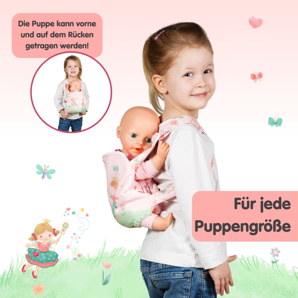 Kinder Puppen-Tragesitz mit Prinzessin Emily Motiv ab 3 Jahren von Heless