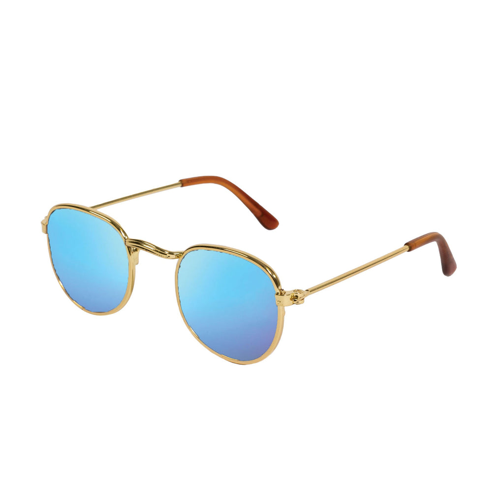 Puppenzubehör - Sonnenbrille gold, blau verspiegelt - Heless