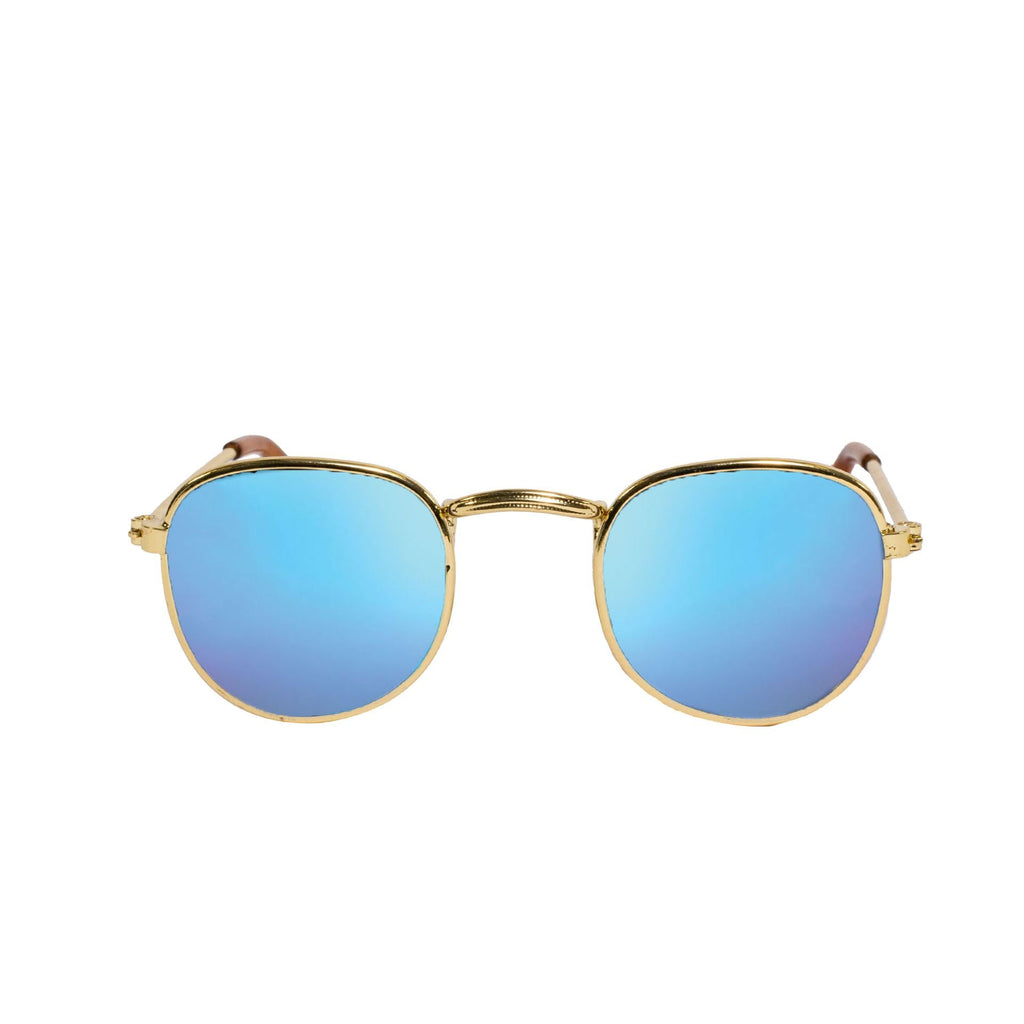 Puppenzubehör - Sonnenbrille gold, blau verspiegelt - Heless