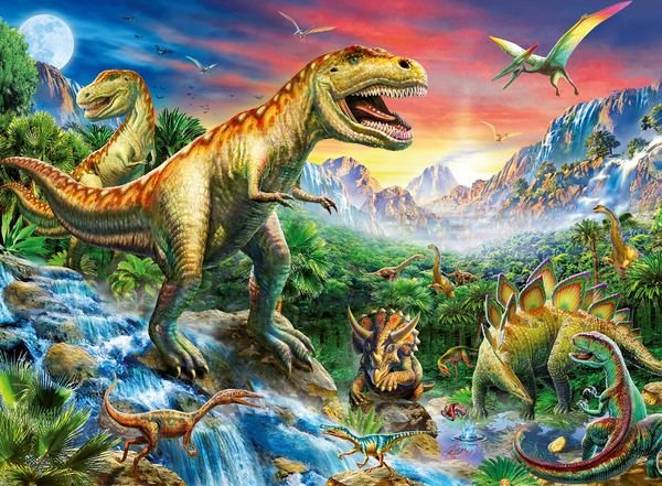 Puzzle 100 Teile XXL - Bei den Dinosauriern - Ravensburger