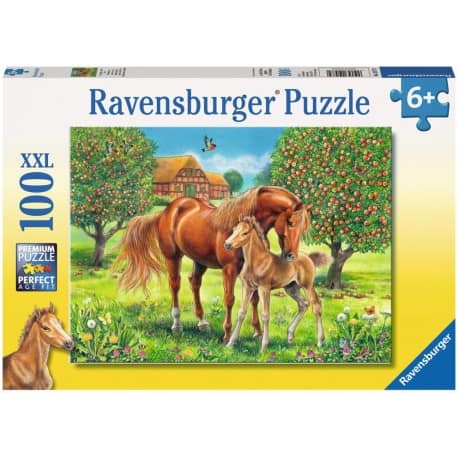 Puzzle 100 Teile XXL - Pferdeglück auf der Wiese - Ravensburger