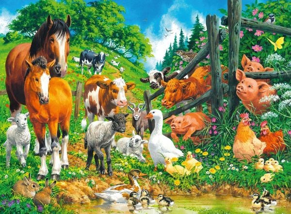 Puzzle 100 Teile XXL - Versammlung der Tiere - Ravensburger