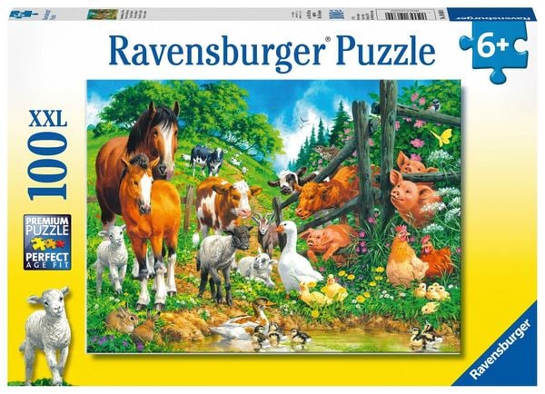 Puzzle 100 Teile XXL - Versammlung der Tiere - Ravensburger