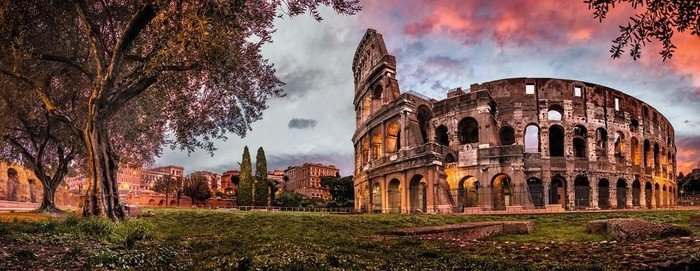 Puzzle 1000 Teile - Colosseum im Abendrot Panoramabild - Ravensburger