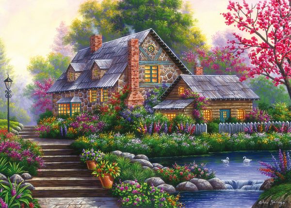 Puzzle 1000 Teile - Romantische Cottage - Ravensburger