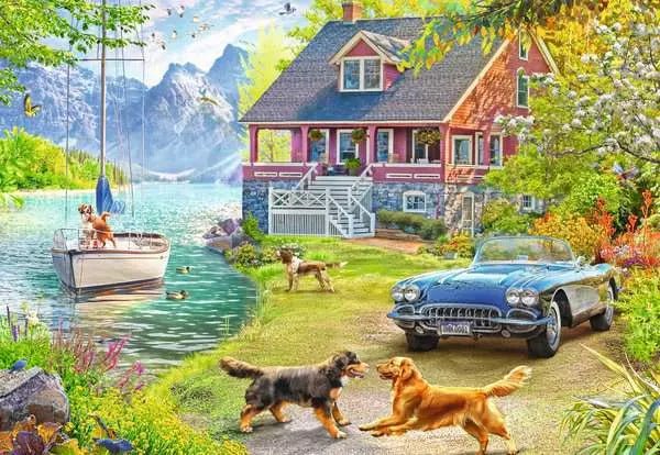 Puzzle 200 Teile - Sommerhaus am See - Ravensburger