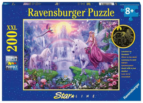 Puzzle 200 Teile XXL - Magische Einhornnacht Leuchtfarbe - Ravensburger