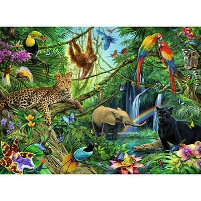 Puzzle 200 Teile XXL - Tiere im Dschungel - Ravensburger