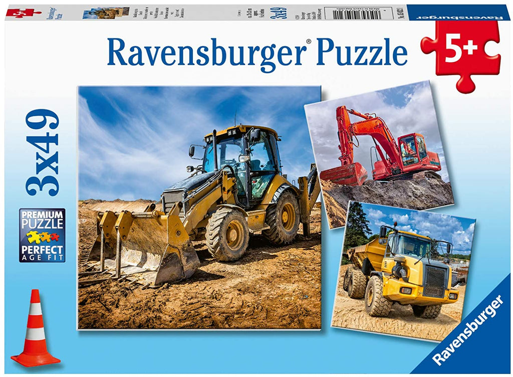 Puzzle 3x49 - Baufahrzeuge im Einsatz - Ravensburger