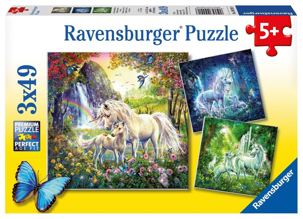 Puzzle 3x49 - Schöne Einhörner   - Ravensburger