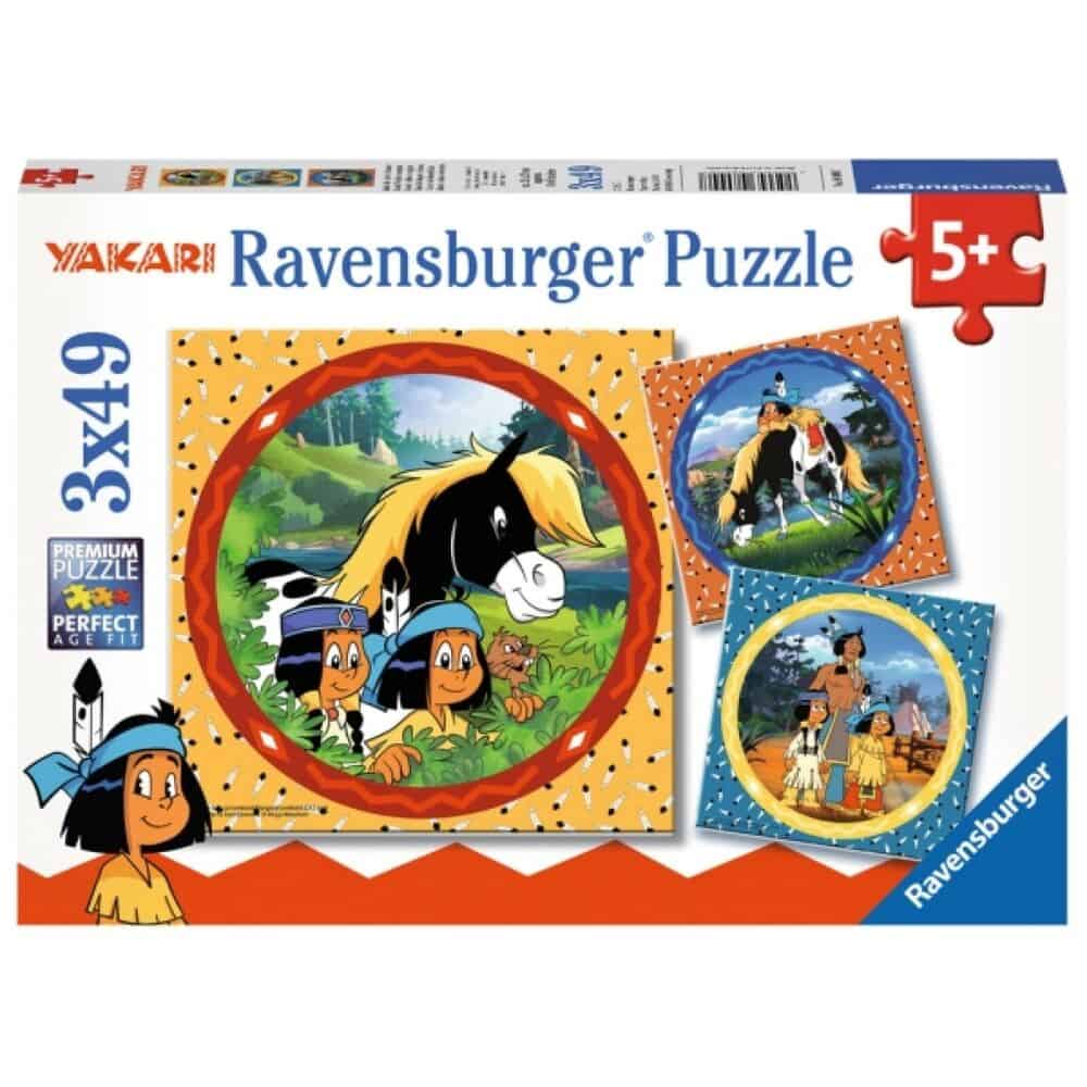 Puzzle 3x49 - Yakari der tapfere Indianer   - Ravensburger