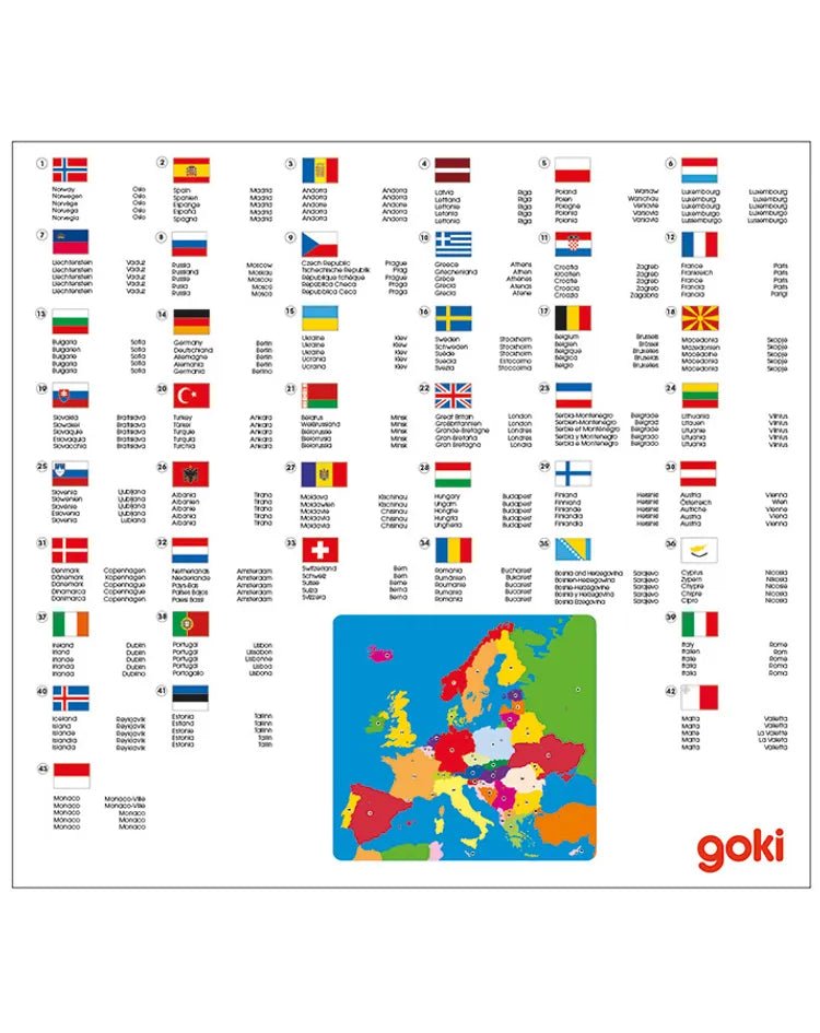 Puzzle 49 Teile - Puzzle Europa - Goki