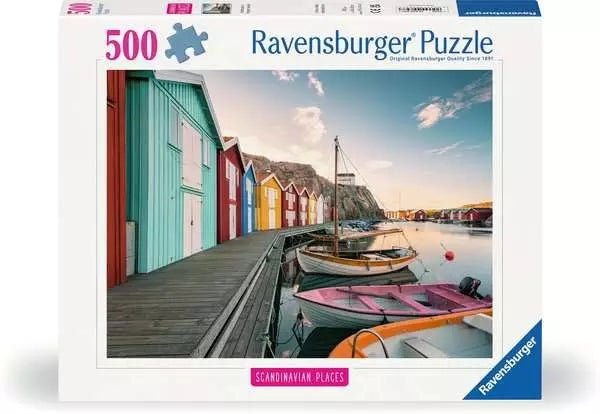 Puzzle 500 Teile - Bootshäuser in Smögen, Schweden - Ravensburger