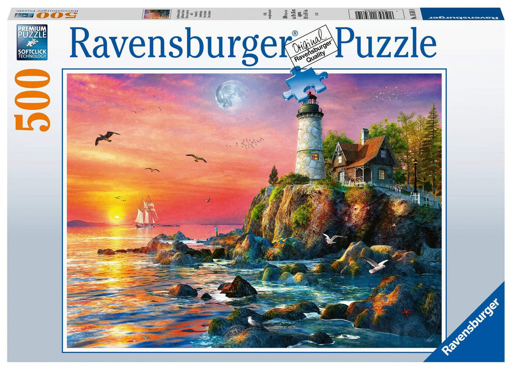 Puzzle 500 Teile - Leuchtturm am Abend - Ravensburger