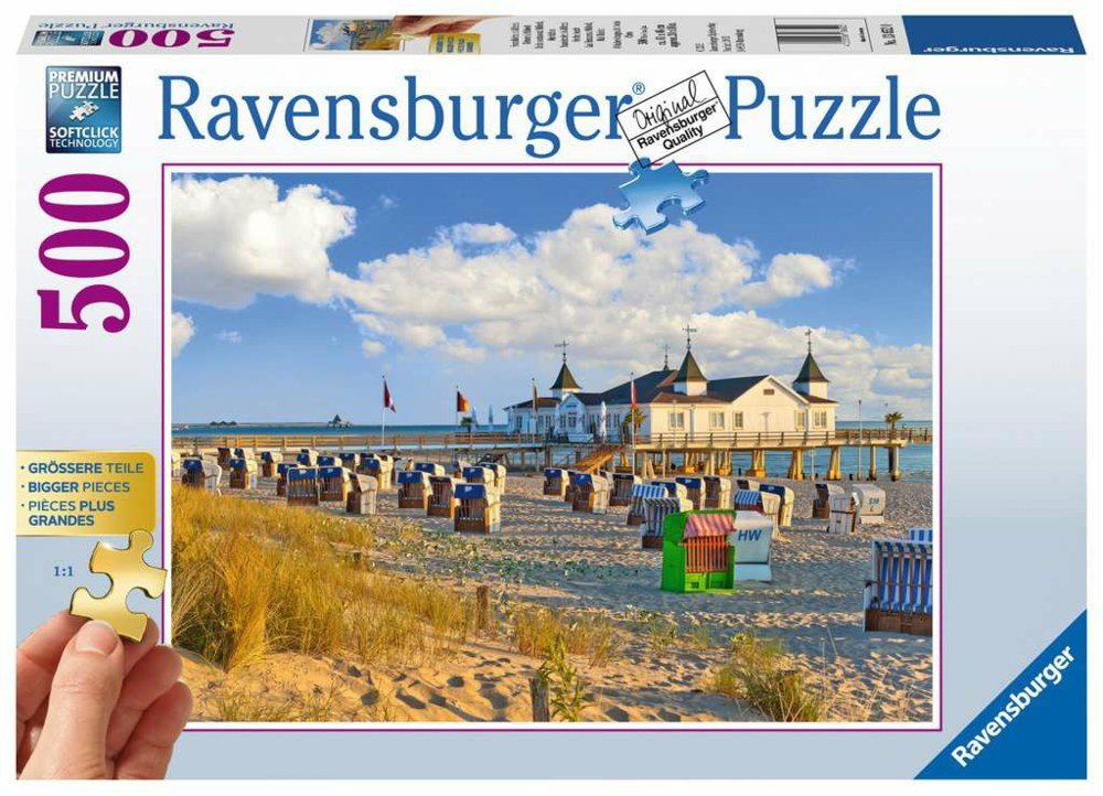 Puzzle 500 Teile - Strandkörbe in Ahlbeck, Ostsee - Ravensburger