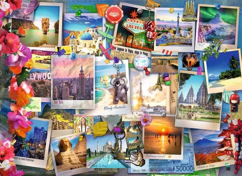 Ravensburger Puzzle 500 Teile Weltreise Pinnwand Motiv
