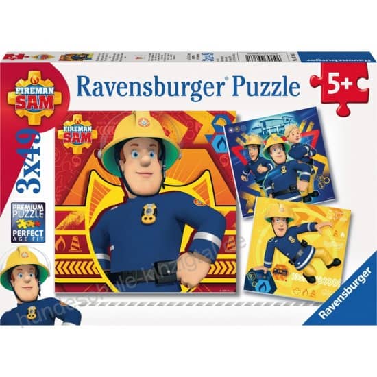 Puzzle bis 49 Teile - Sam Feuerwehrmann Bei Gefahr 3x49   - Ravensburger