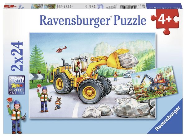 Puzzle Ravensburger Bagger und Waldtraktor 2 X 24 Teile - Ravensburger