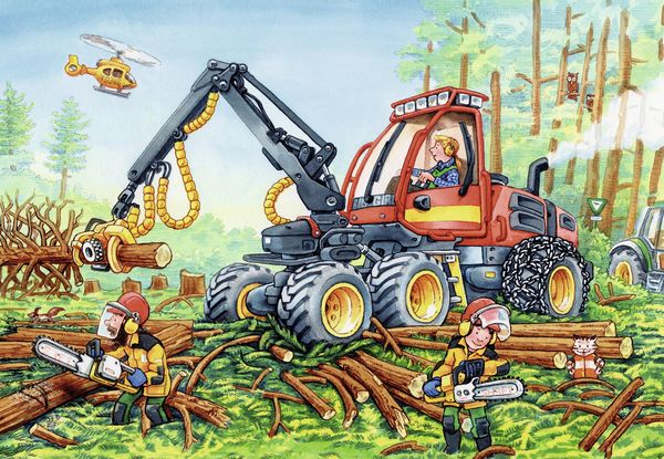 Puzzle Ravensburger Bagger und Waldtraktor 2 X 24 Teile - Ravensburger