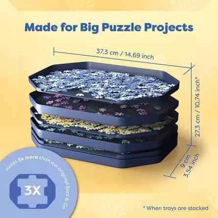 Sort & Go Ultimate Stack mit Maßangabe und Markierung für große Puzzle-Projekte bis 3.000 Teile