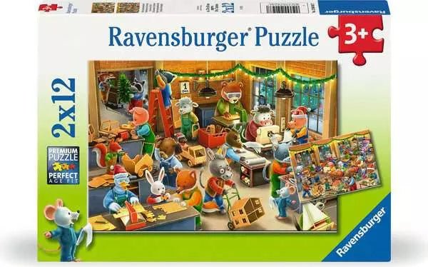 Kinder puzzeln Ravensburger Weihnachtswerkstatt – Set mit 2 Motiven
