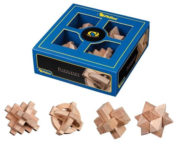 Puzzleset 2, Holz, 4 - teilig, Puzzlespiele, Denkspiele - Philos