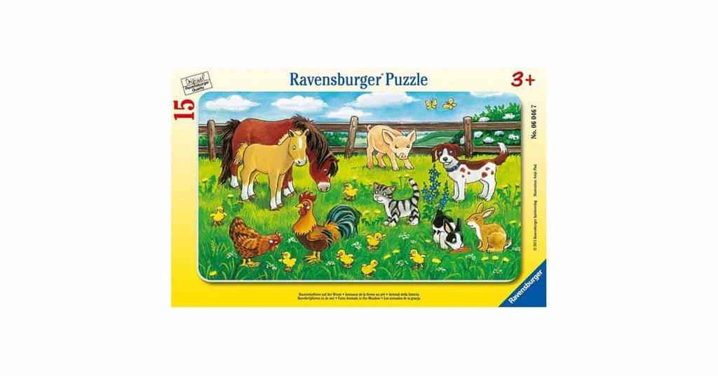 Rahmenpuzzle - Bauernhoftiere auf der Wiese - Ravensburger