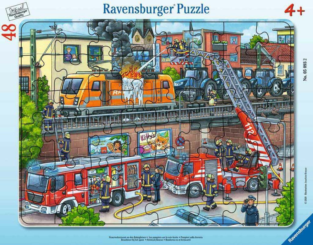 Rahmenpuzzle - Feuerwehreinsatz an den Bahngleisen - Ravensburger