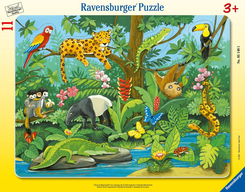 Rahmenpuzzle - Tiere im Regenwald   - Ravensburger