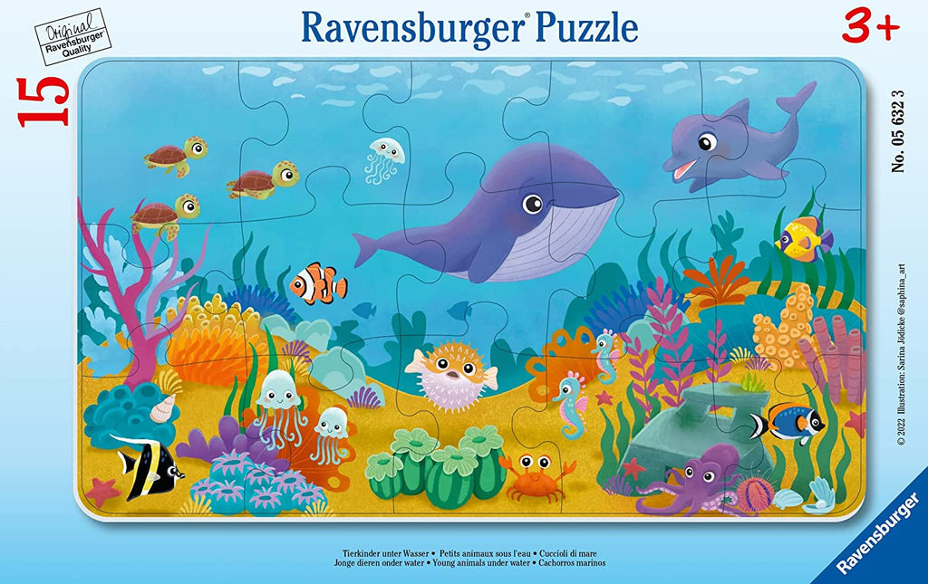 Rahmenpuzzle - Tierkinder unter Wasser - Ravensburger