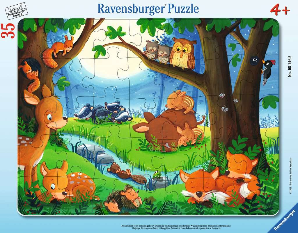 Rahmenpuzzle - Wenn kleine Tiere schlafen - Ravensburger