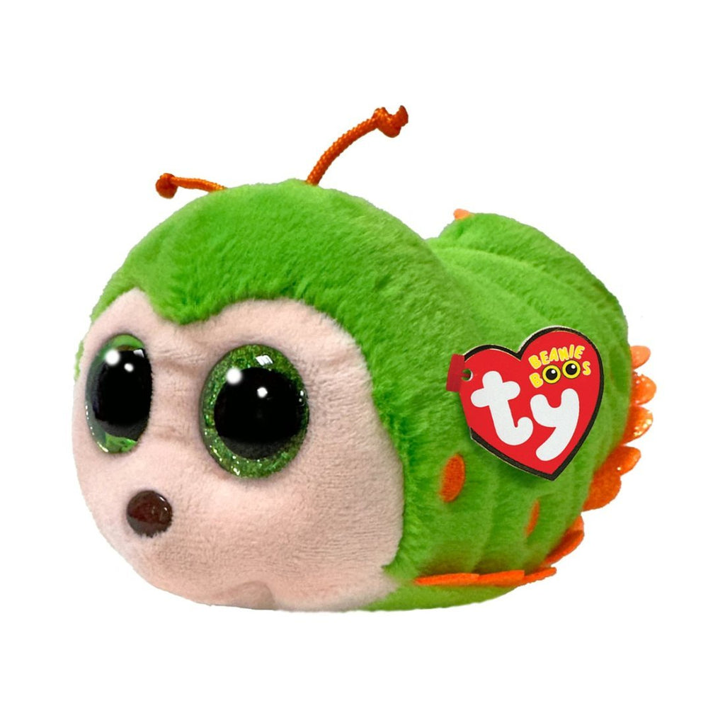 Ty Beanie Boos Raupe Pilar Caterpillar grün auf weißem Hintergrund
