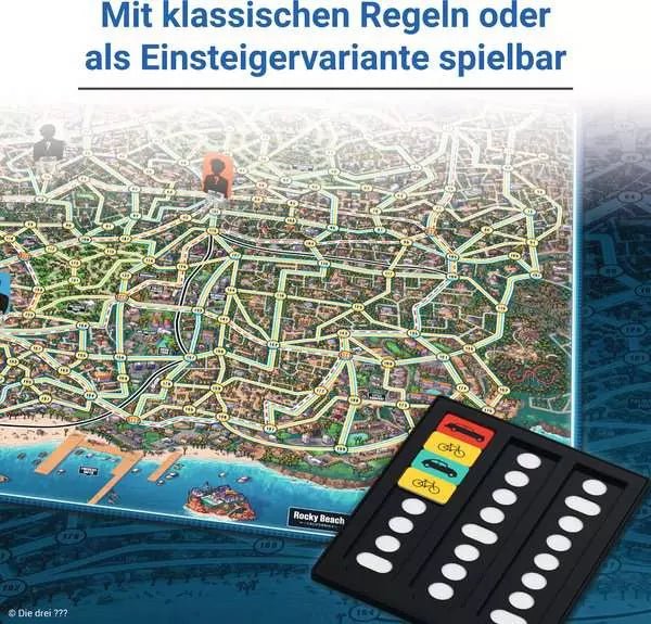 Übersicht des Spielplans mit Bewegungsrouten und Symbolen

