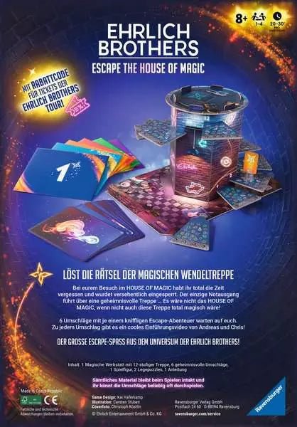 Verpackung Ravensburger Escape the House of Magic mit Ehrlich Brothers Design
