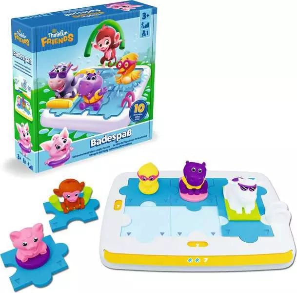ThinkFun Friends Badespaß Logikspiel ab 3 Jahren mit Pool und Figuren