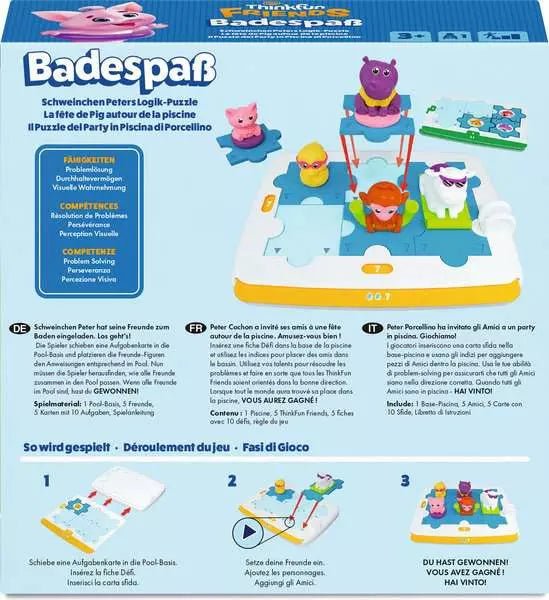 ThinkFun Friends Puzzleville Poolspiel ab 3 Jahre für Kinder