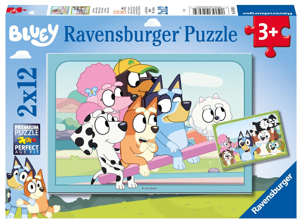 Ravensburger Kinderpuzzle, Spaß mit Bluey 2x12 Teile - Ravensburger