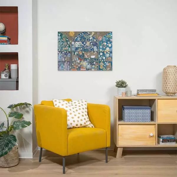 Farbenfrohes Fantasie-Motiv – Ravensburger Erwachsenenpuzzle
 an der Wand hängend