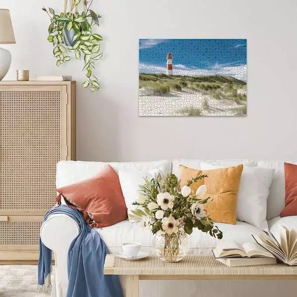 Sylt Leuchtturm Puzzle mit Meerblick – Ravensburger Edition an der Wand