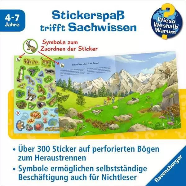 Ravensburger Stickerheft Tiere Wieso Weshalb Warum ab 4 Jahre 24 Seiten
